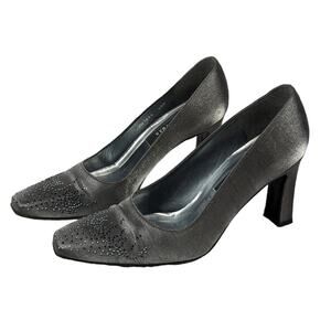 Stuart Weitzman Explosion Heels Silver Gray Size 8.5